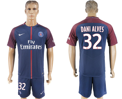 2017 18 Paris Saint Germain 32 DANI ALVES Home Soccer Jersey