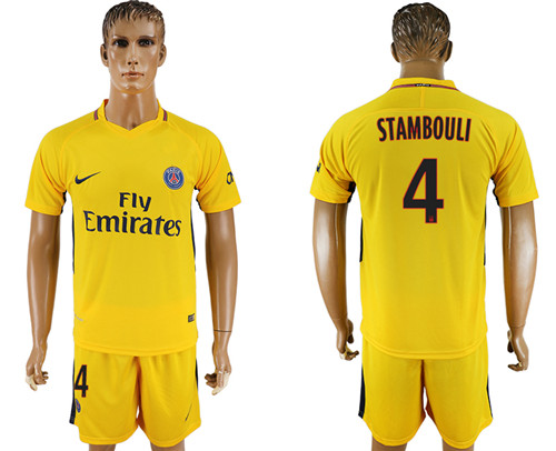 2017 18 Paris Saint Germain 4 STAMBOULI Away Soccer Jersey