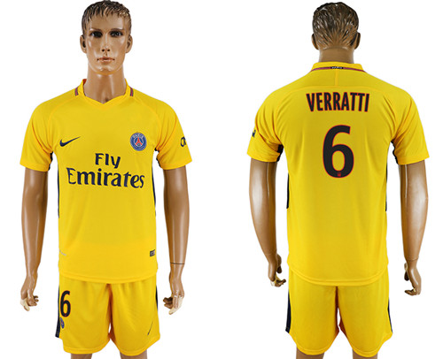 2017 18 Paris Saint Germain 6 VERRATTI Away Soccer Jersey