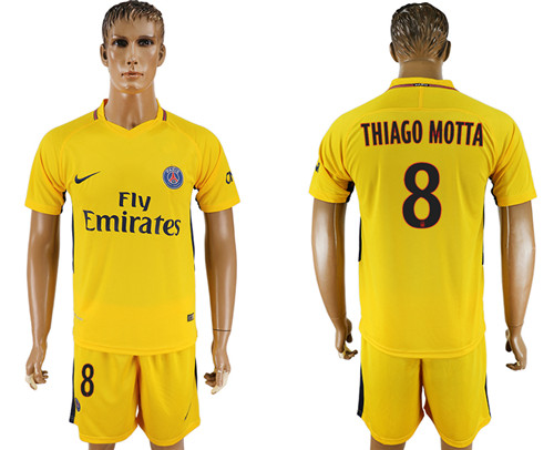 2017 18 Paris Saint Germain 8 THIAGO MOTTA Away Soccer Jersey