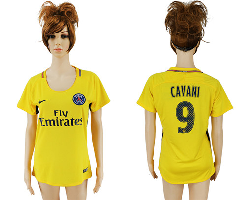 2017 18 Paris Saint Germain 9 CAVANI Away Women Thailand Soccer Jersey