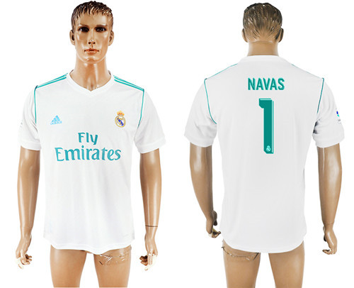 2017 18 Real Madrid 1 NAVAS Home Thailand Soccer Jersey