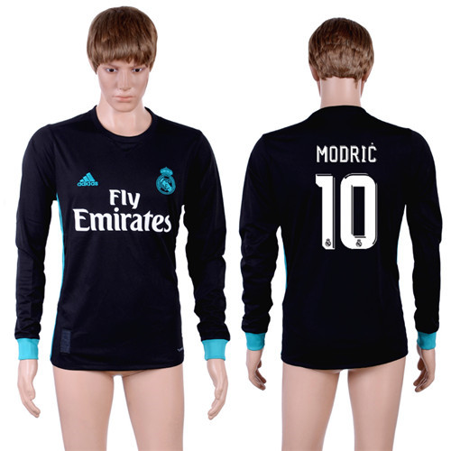 2017 18 Real Madrid 10 MODRIC Away Long Sleeve Thailand Soccer Jersey