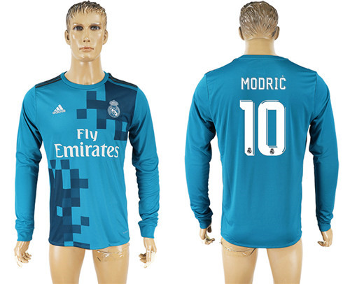 2017 18 Real Madrid 10 MODRIC Third Away Long Sleeve Thailand Soccer Jersey