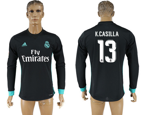 2017 18 Real Madrid 13 K.CASILLA Away Long Sleeve Thailand Soccer Jersey