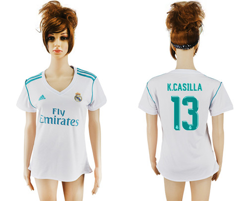 2017 18 Real Madrid 13 K.CASILLA Home Women Soccer Jersey