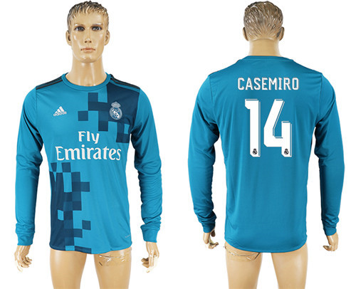 2017 18 Real Madrid 14 CASEMIRO Third Away Long Sleeve Thailand Soccer Jersey