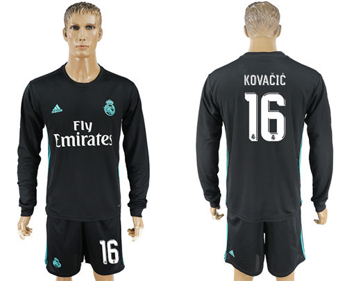 2017 18 Real Madrid 16 KOVACIC Away Long Soccer Jersey