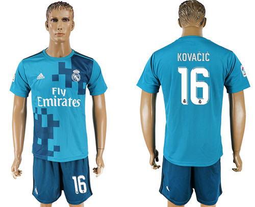 2017 18 Real Madrid 16 KOVACIC Third Away Soccer Jersey