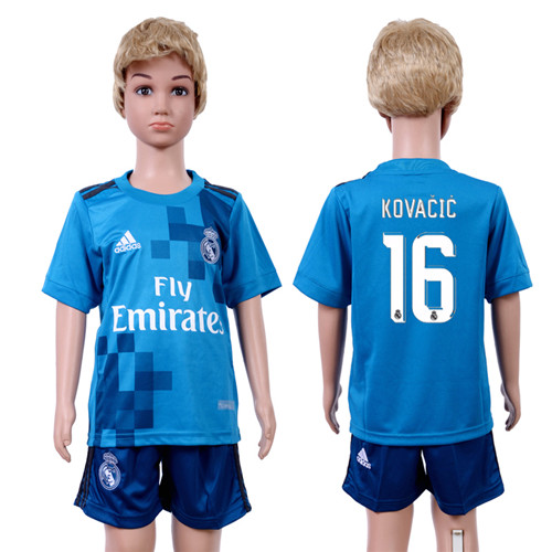 2017 18 Real Madrid 16 KOVACIC Third Away Youth Soccer Jersey