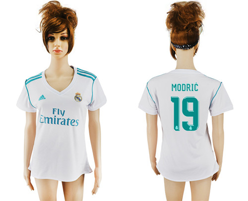 2017 18 Real Madrid 19 MODRIC Home Women Soccer Jersey