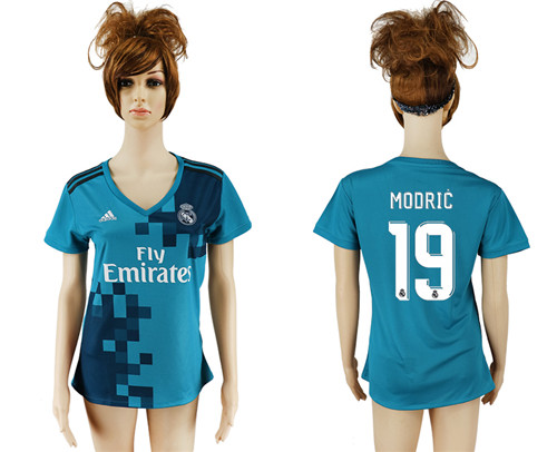 2017 18 Real Madrid 19 MODRIC Third Away Women Soccer Jersey