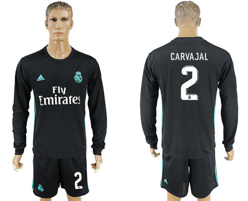 2017 18 Real Madrid 2 CARVAJAL Away Long Soccer Jersey