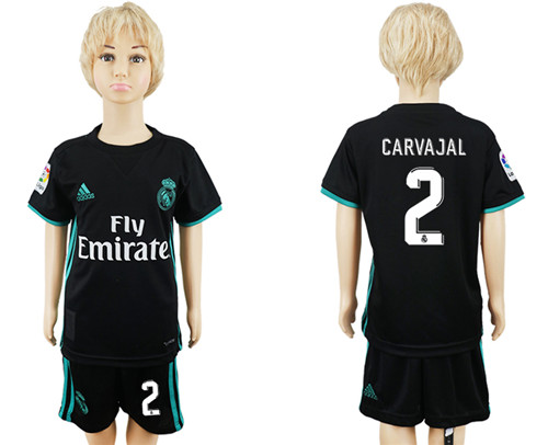 2017 18 Real Madrid 2 CARVAJAL Away Youth Soccer Jersey