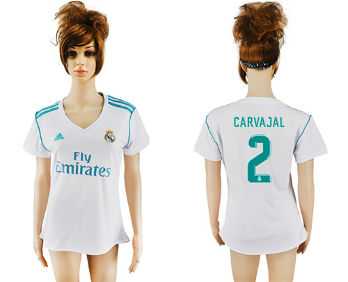 2017 18 Real Madrid 2 CARVAJAL Home Women Soccer Jersey