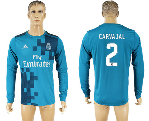 2017 18 Real Madrid 2 CARVAJAL Third Away Long Sleeve Thailand Soccer Jersey