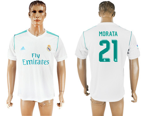 2017 18 Real Madrid 21 MORATA Home Thailand Soccer Jersey