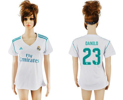 2017 18 Real Madrid 23 DANILO Home Women Soccer Jersey