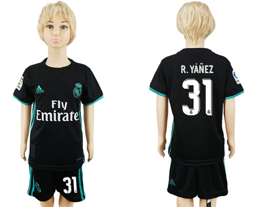 2017 18 Real Madrid 31 R.YANEZ Away Youth Soccer Jersey