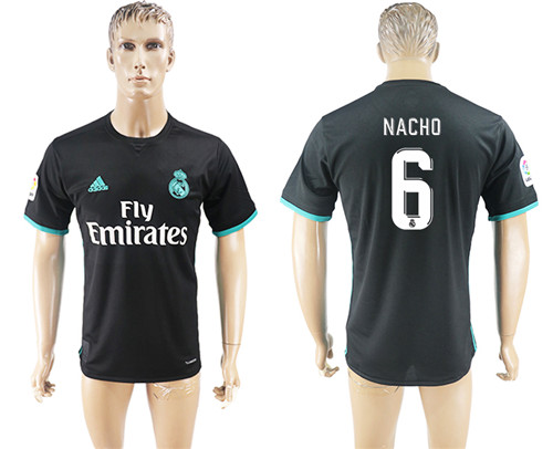 2017 18 Real Madrid 6 NACHO Away Thailand Soccer Jersey