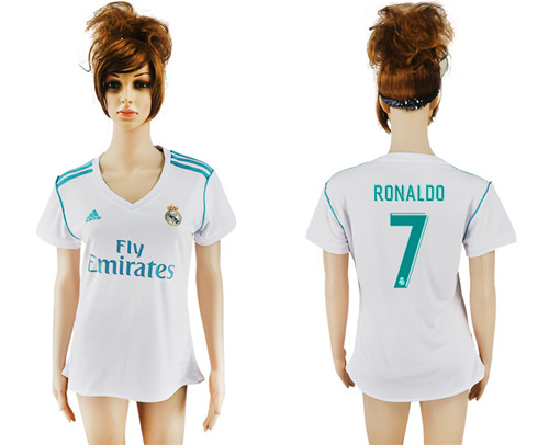 2017 18 Real Madrid 7 RONALDO Home Women Soccer Jersey