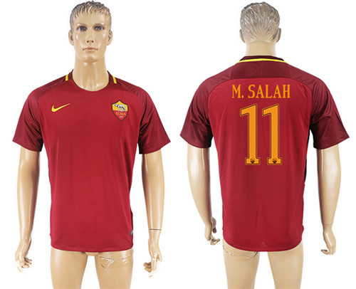 2017 18 Roma 11 M.SALAH Home Thailand Soccer Jersey