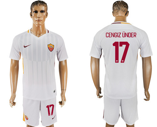 2017 18 Roma 17 CENGIZ UNDER Away Soccer Jersey