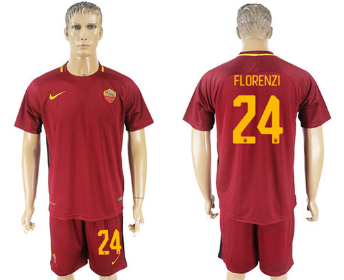 2017 18 Roma 24 FLORENZI Home Soccer Jersey