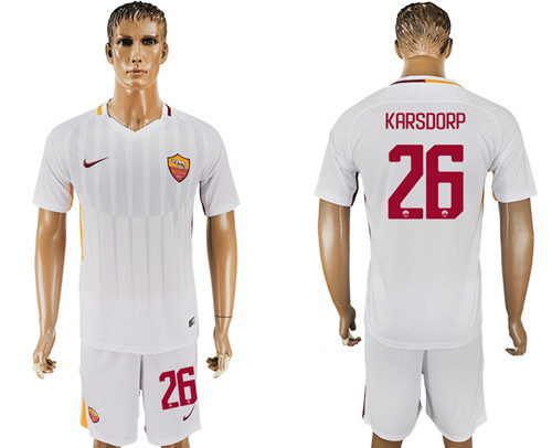 2017 18 Roma 26 KARSDORP Away Soccer Jersey