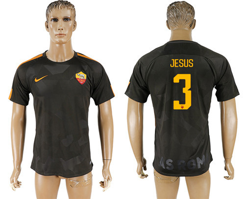 2017 18 Roma 3 JESUS Away Thailand Soccer Jersey