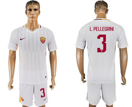 2017 18 Roma 3 L. PELLEGRINI Away Soccer Jersey