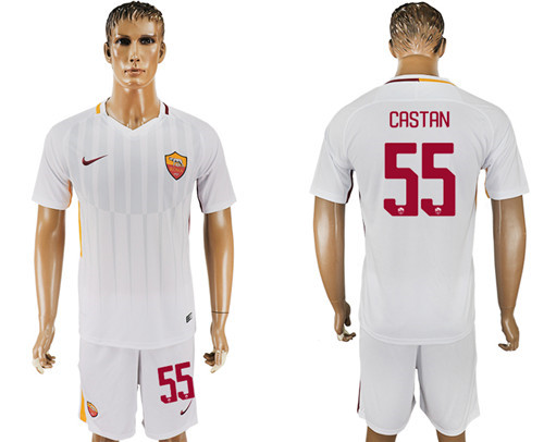 2017 18 Roma 55 CASTAN Away Soccer Jersey