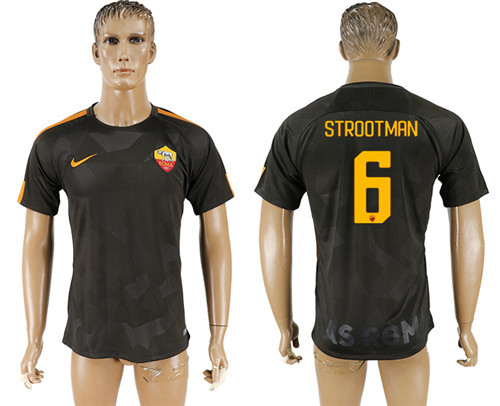 2017 18 Roma 6 STROOTMAN Away Thailand Soccer Jersey