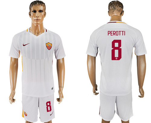 2017 18 Roma 8 PEROTTI Away Soccer Jersey