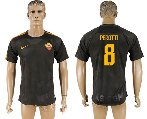 2017 18 Roma 8 PEROTTI Away Thailand Soccer Jersey