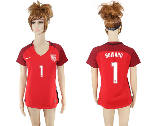 2017 18 USA 1 HOWARD Away Women Soccer Jersey