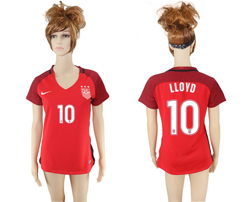 2017 18 USA 10 LLOYD Away Women Soccer Jersey