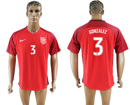 2017 18 USA 3 GONZALEZ Home Thailand Soccer Jersey