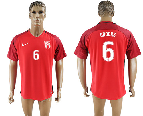 2017 18 USA 6 BROOKS Home Thailand Soccer Jersey