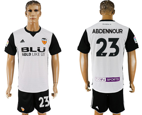 2017 18 Valencia CF 23 ABDENNOUR Home Soccer Jersey