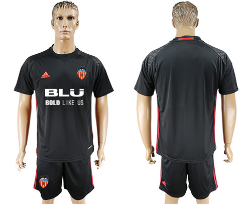 2017 18 Valencia CF Black Goalkeeper Soccer Jersey