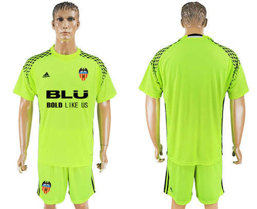 2017 18 Valencia CF Fluorescent Green Goalkeeper Soccer Jersey