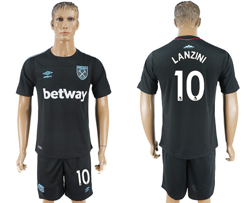 2017 18 West Ham United 10 LANZINI Away Soccer Jersey