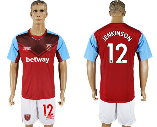 2017 18 West Ham United 12 JENKINSON Home Soccer Jersey