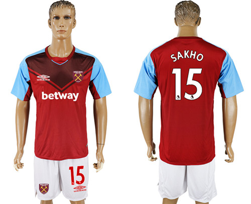 2017 18 West Ham United 15 SAKHO Home Soccer Jersey