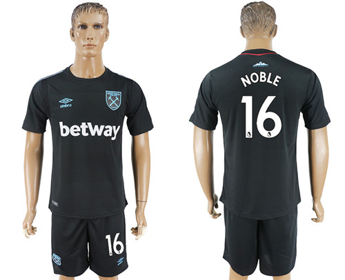 2017 18 West Ham United 16 NOBLE Away Soccer Jersey