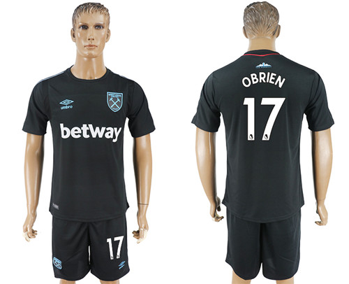 2017 18 West Ham United 17 OBRIEN Away Soccer Jersey