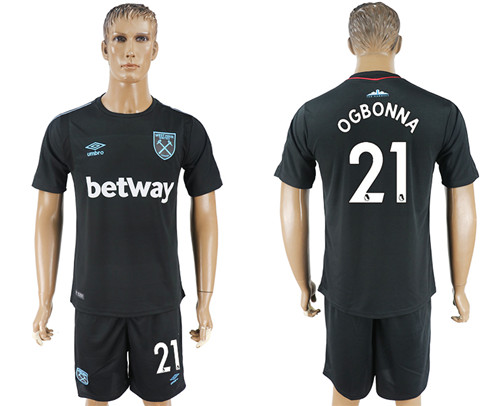 2017 18 West Ham United 21 OGBONNA Away Soccer Jersey