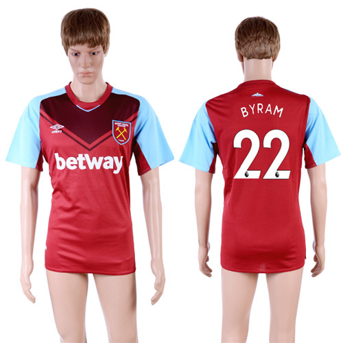 2017 18 West Ham United 22 BYRAM Home Thailand Soccer Jersey