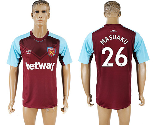 2017 18 West Ham United 26 MASUAKU Home Thailand Soccer Jersey